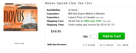 Novus Spiced Chai Tea