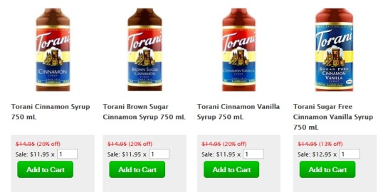 Torani Cinnamon Syrups